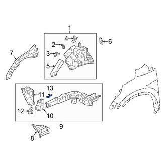 Honda OE - Front Right Bumper Impact Bar Brace