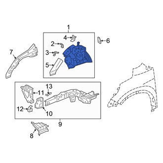 Honda OE - Front Right Fender Apron Assembly