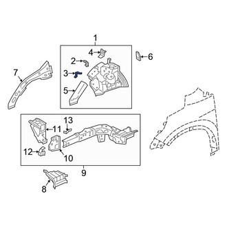 Honda OE - Left Hood Stop Buffer Bracket