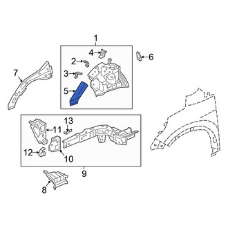 Honda OE - Front Right Fender Apron Extension