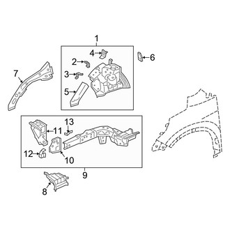 Honda OE - Fender - Structural Components & Rails