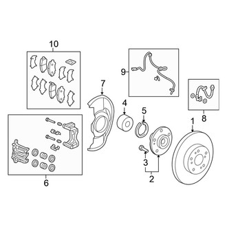 Honda OE - Front Suspension - Brake Components (EX / EX-L / LX FWD)