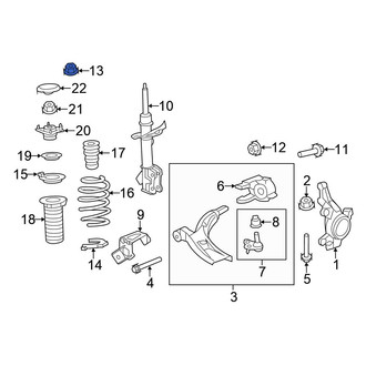 Honda OE - Front Suspension Strut Mount Nut