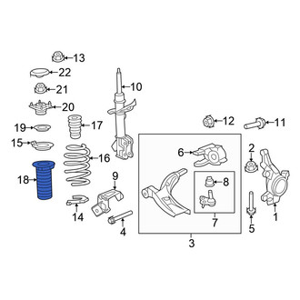 Honda OE - Front Right Suspension Strut Bellows