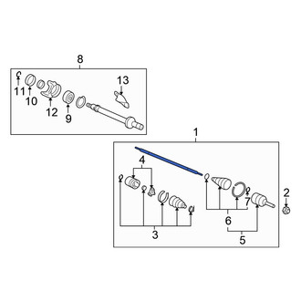 Honda OE - Front Left CV Axle Assembly