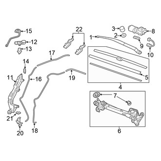 Honda OE - Windshield - Wiper & Washer Components (Type 1)