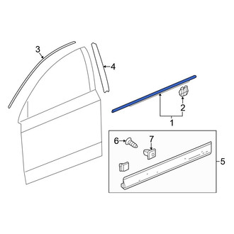 Honda OE - Front Left Outer Door Window Belt Weatherstrip