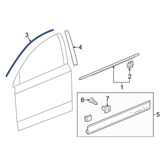 Honda OE - Front Left Upper Roof Drip Molding