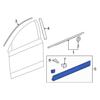 Honda OE - Front Left Lower Door Molding
