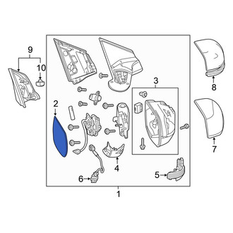 Honda OE - Front Right Door Mirror Glass