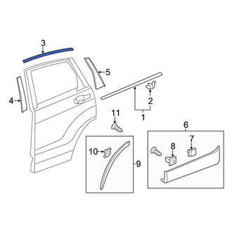 Honda OE - Rear Left Upper Door Reveal Molding