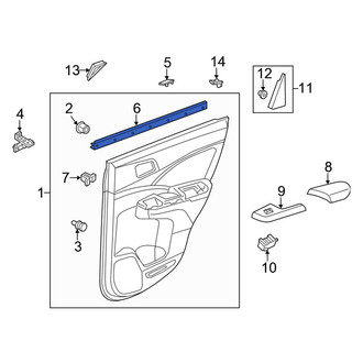 Honda OE - Rear Left Inner Door Window Belt Weatherstrip