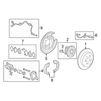 Honda OE - Rear Suspension - Brake Components (EX / EX-L / LX FWD)