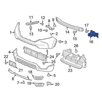 Honda OE - Front Left Bumper Impact Bar Bracket