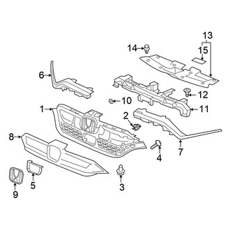 Honda OE - Front Bumper & Grille - Grille & Components