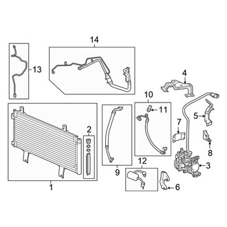 Honda OE - Air Conditioner & Heater - Condenser, Compressor & Lines (2.0L)