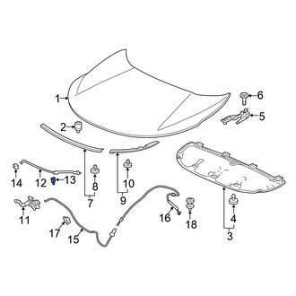 Honda OE - Hood Prop Rod Retainer
