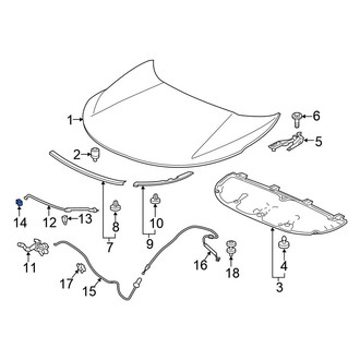 Honda OE - Hood Prop Rod Grommet