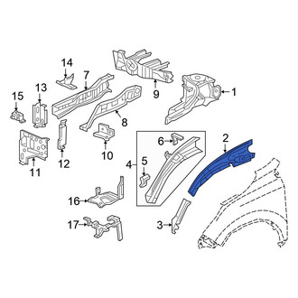 Honda OE - Front Right Upper Outer Fender Rail