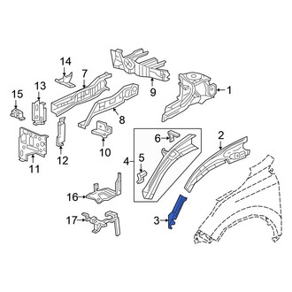 Honda OE - Front Right Forward Fender Rail