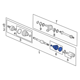 Honda OE - Front Left Inner CV Joint Boot Kit