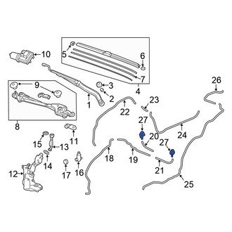 Honda OE - Front Windshield Washer Nozzle