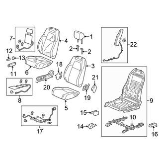 Honda OE - Seats & Tracks - Passenger Seat Components (With Power)