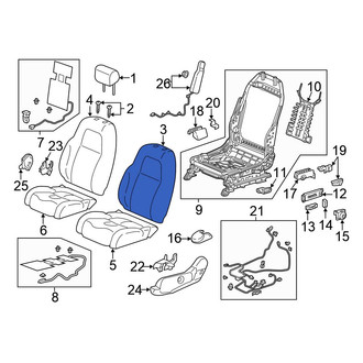 Honda OE - Front Left Seat Back Cushion