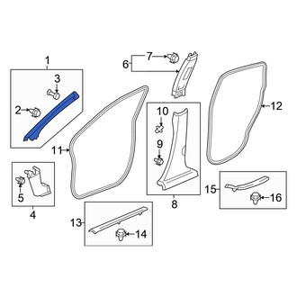 Honda OE - Right Body A-Pillar Trim Panel