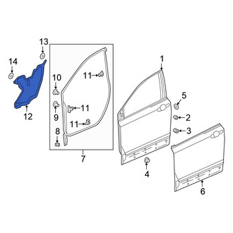 Honda OE - Front Right Door Water Deflector