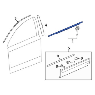 Honda OE - Front Left Door Belt Molding
