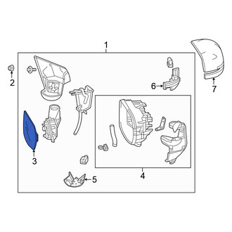 Honda OE - Front Left Door Mirror Glass