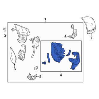 Honda OE - Front Left Door Mirror Housing
