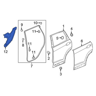 Honda OE - Rear Right Door Water Deflector