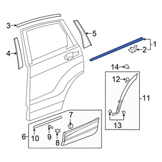 Honda OE - Rear Left Door Belt Molding