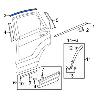 Honda OE - Rear Left Door Reveal Molding