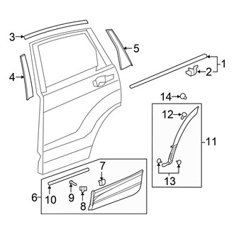Honda OE - Rear Door - Exterior Trim