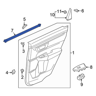 Honda OE - Rear Left Door Window Belt Weatherstrip