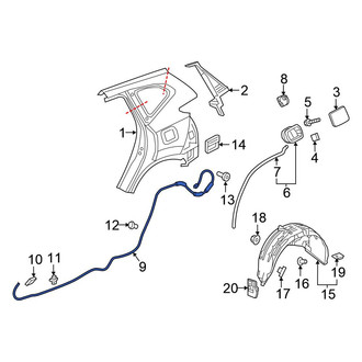 Honda OE - Rear Fuel Filler Door Release Cable