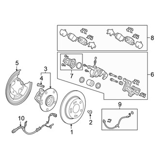 Honda OE - Rear Suspension - Brake Components (EX / EX-L / LX / Touring AWD)