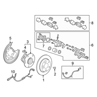 Honda OE - Rear Suspension - Brake Components (Hybrid EX / Hybrid EX-L / Hybrid LX / Hybrid Touring)