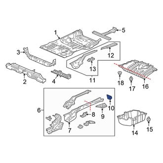 Honda OE - Front Left Frame Rail End