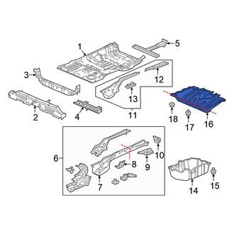 Honda OE - Rear Floor Pan Splash Shield
