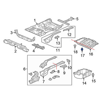 Honda OE - Floor Pan Splash Shield Clip