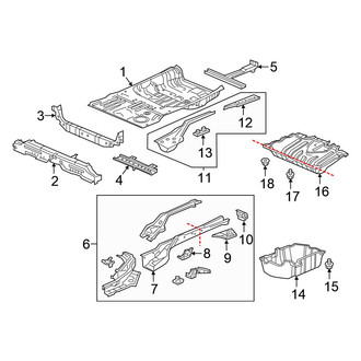 Honda OE - Rear Body & Floor - Floor & Rails (EX / EX-L / LX / Touring)