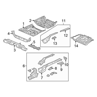 Honda OE - Rear Body & Floor - Floor & Rails (Hybrid EX / Hybrid EX-L / Hybrid LX / Hybrid Touring)