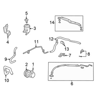 Honda OE - Steering Gear & Linkage - Pump & Hoses (EX / LX)