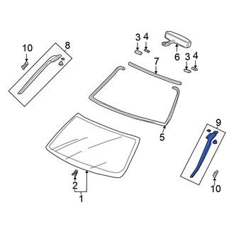 Honda OE - Front Left Windshield Molding