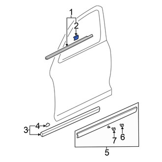 Honda OE - Front Outer Door Window Belt Weatherstrip Clip