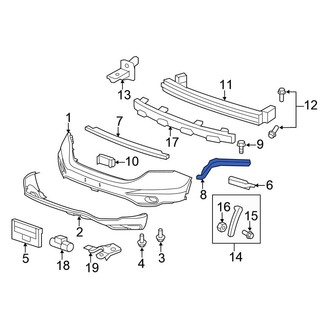 Honda OE - Front Left Bumper Cover Reinforcement